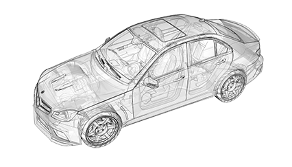 top wireframe car